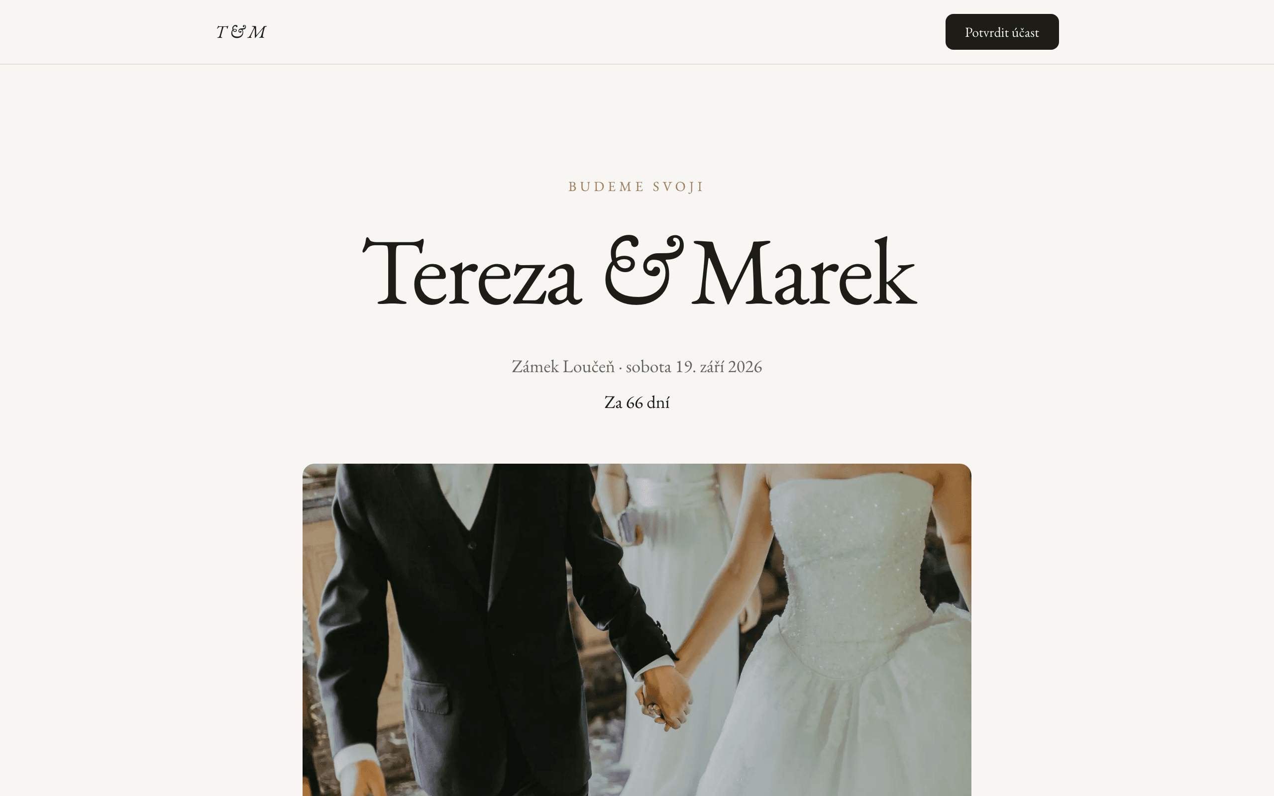 Svatební web Terezy a Marka